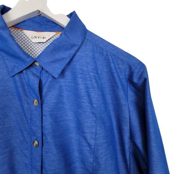 Orvis Cobalt Blue Long Sleeve Open Air Vented Performance Shirt - Size L - Picture 2 of 6